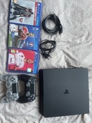 ps4 slim + 2 pady + 3 gry