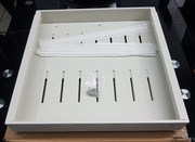 Regulowany, wysuwany duży organizer do szafki kuchnia z stali biały