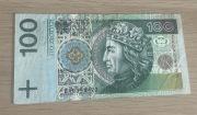 Banknot 100zł seria ZA, rok 1994, numer: ZA 0394423. radar, palindrom