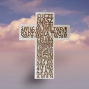 Krzyż z modlitwą Ojcze Nasz pamiątka komunia chrzest 