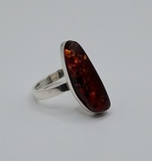 Pierścionek Srebro i Bursztyn