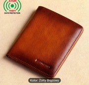 Nowy męski portfel ze skóry bydlęcej na karty kolor brązowy 