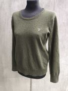 GANT Sweter Damski 100% Wełna Lambswool XL Butelkowa Zieleń Premium Klasyk