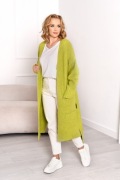 Kardigan damski Basic długi limonka klasyka nowość 