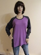 DEVOLD damska bluzka czarno-fioletowa wełna merino _ XL