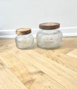 Homla 2 x Szklany słoik z drewnianą pokrywką