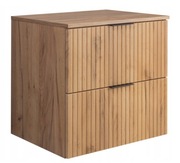 Szafka Łazienkowa Wisząca pod Umywalkę plus Blat 60 Dąb Ryfle