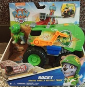 PSI PATROL BULDOŻER ROCKY RESCUE WHEELS POJAZD ŚMIECIARKA + FIGURKA