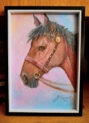 STUDIUM GŁOWY KONIA-OBRAZ OLEJNY NA PŁÓTNIE, -J. KOSSAK 