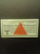 Niemcy 2 marki 1939 dla jeńców w obozach. Stan !