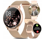 Smartwatch damski złoty, pasek silikonowy GRATIS