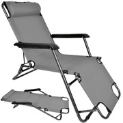 Fotel Leżak ogrodowy LEON grafitowy