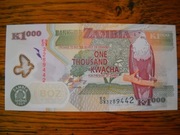 *** ZAMBIA 1000 KWACHA (UNC!) BANKNOT PREZENT ***