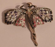 Piękna bogatozdobiona Broszka przypinka ozdoba stroju DAMY. ANIOŁ.