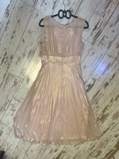 Sukienka długa plisowana pudrowy róż XL