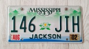 Tablica rejestracyjna USA MISSISSIPPI 2002
