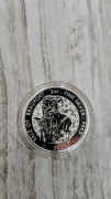 Srebrna moneta 2oz. Ag999 YALE OF BEAUFORT 2023 Bestie Tudorów 