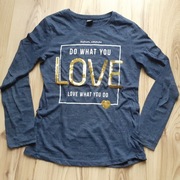 granatowa bawełniana bluzka dziewczęca 146 152