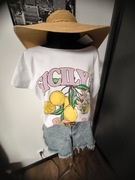 Biała koszulka oversize t-shirt sicily lemon cytryny 
