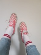 Trampki Vans różowe w szachownicę