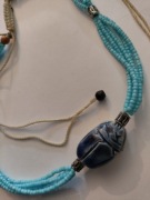 Naszyjnik żuk skarabeusz ceramika paciorki sznurek shamballa!