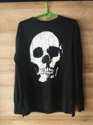 H&M czarny longsleeve z czaszką 40