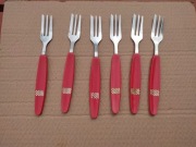 komplet 6 szt widelczyki do ciasta PRL