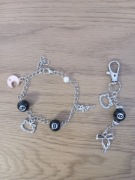 Ręcznie robiona bransoletka + brelok z bili 8 – handmade