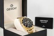 Zegarek Męski Giewont Chronograph Sapphire Złoto Czarny GW3970-B7