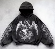 Black gothic sweatshirt - bluza z kapturem