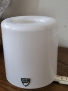 Szklany świecznik Orrefors Sweden - biały, vintage, skandynawski