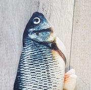 Skacząca pluszowa ryba do zabawy dla kota na USB