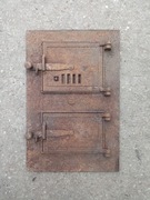 Stare żeliwne drzwiczki do pieca grilla wędzarni sygnowane KZ