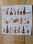 Serwetka 32 x 32 cm nuty, instrumenty, muzyczna, dekupaż