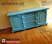 Komoda 150` KLASICA Prześliczna TURKUSOWY Pastelowy PRODUCENT BEKAS MEBLE 
