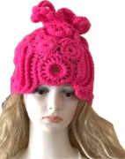 Czapka zimowa damska handmade 3D haft
