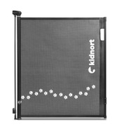 Bramka ochronna KIDNORT SAKERHET  Czarna zwijana do 140 cm 95 cm wysokości