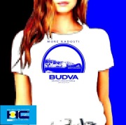 T-ShIrt, BUDVA, MONTENEGRO , damska L, biala