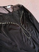 Czarna, prosta, długa sukienka. Wymiary w opisie. S/M.