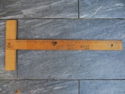 Przykładnica Linijka Kreślarska SKALA drewno PRL 