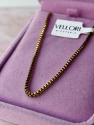 Złoty naszyjnik KOSTKA 60cm – Stal chirurgiczna 316L Vellori