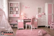 Biurko KIDS Dziewczynka Białe Różowe PINK BEKAS Dąb Producent Mebli 