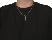 Stylowy Naszyjnik Figaro 55 cm 4 mm + Krzyżyk 3x1,5 cm + Prezent