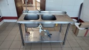 Zlew gastronomiczny z baterią 2x