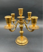 Mosiężny kandelabr mosiądz vintage złoty świecznik retro Szwecja