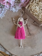 Aniołek Anioł stróż mini makrama zawieszka 