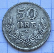 01349 Szwecja 50 ore 1934 srebro ładna 