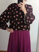 Nowa bluzka mango czarna w maki M-XL