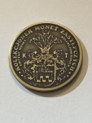 Moja pasja. Prywatne emisje rodzinne. Fi 27 mm. Mosiądz patyna. Gyges