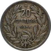 Chile 20 centavos 1924, KM#167.1